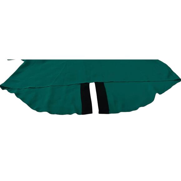 BCX 3/4 SLV PULL-OVER, RND NECKLINE SEMI-SHEER BLOUSE, WOMENS-L-GREEN/BLACK TRIM - Picture 6 of 12